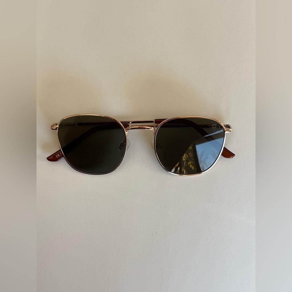 Gold and Black Round Lens Boho Sunglasses